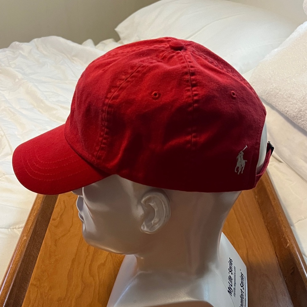 Polo by Ralph Lauren Red Baseball Cap with White Polo Logo